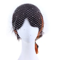 Black White Headband Veils For Bridal Charming Veil For Wedding Fascinator Birdcage Veil On The Face Mini Veil 6