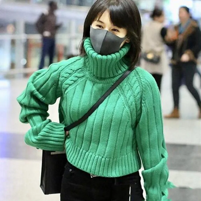 

Women heaps collar Turtleneck Sweaters Autumn Winter LOOSE Pullover Women Basic Tops Casual Soft Knit Sweater Soft Warm Jumper