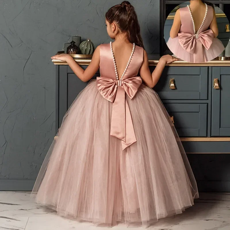 LaoZan Mädchen Blumenmädchen Kleid Kinder Kleid Festlich Brautjungfer