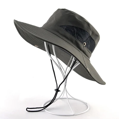 Solid color Sun Hats for Men Outdoor Fishing cap Wide Brim Anti-UV beach caps women Bucket hat Summer Hiking camping