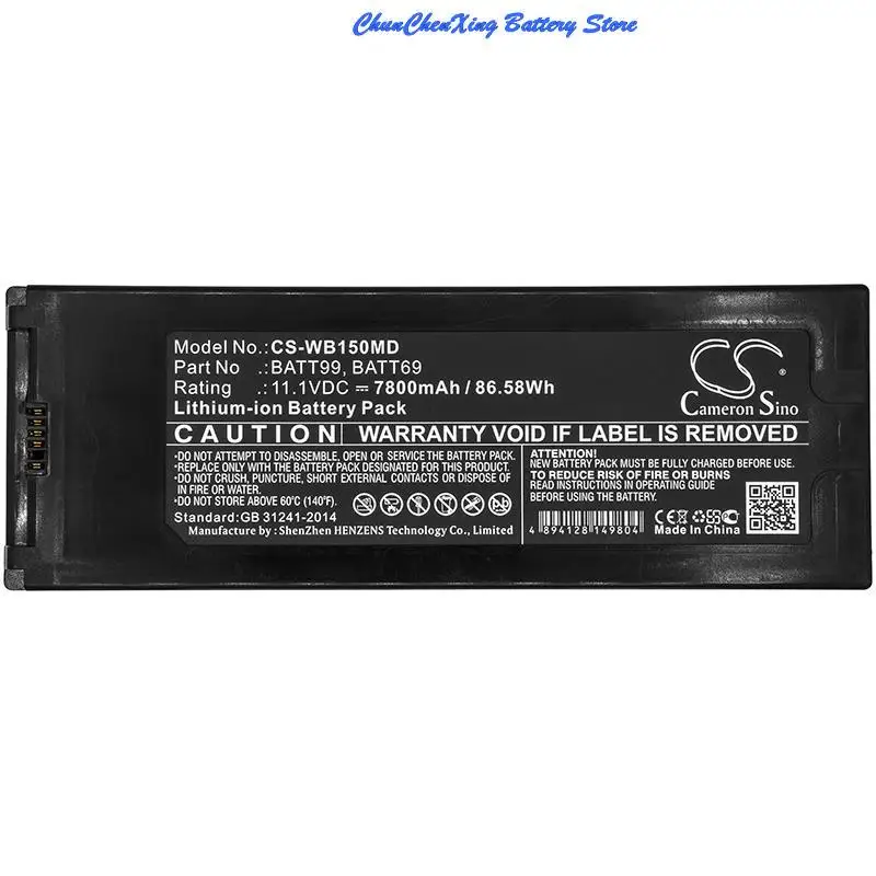 cameron-sino-7800mah-10200mah-battery-for-welch-allyn-connex-spot-vital-signs-7100signs-7300signs-7400signs-7500connex-6000