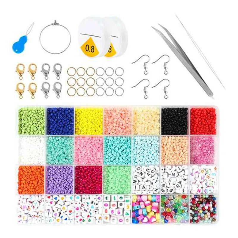 

Alphabet Bead Box Colorful Beads Crafting Kit With Accessories DIY Materials For DIY Keychain Bracelet Making Kit