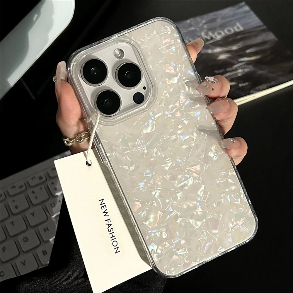 Luxury Aurora Glossy Shell Pattern Shockproof Phone Case