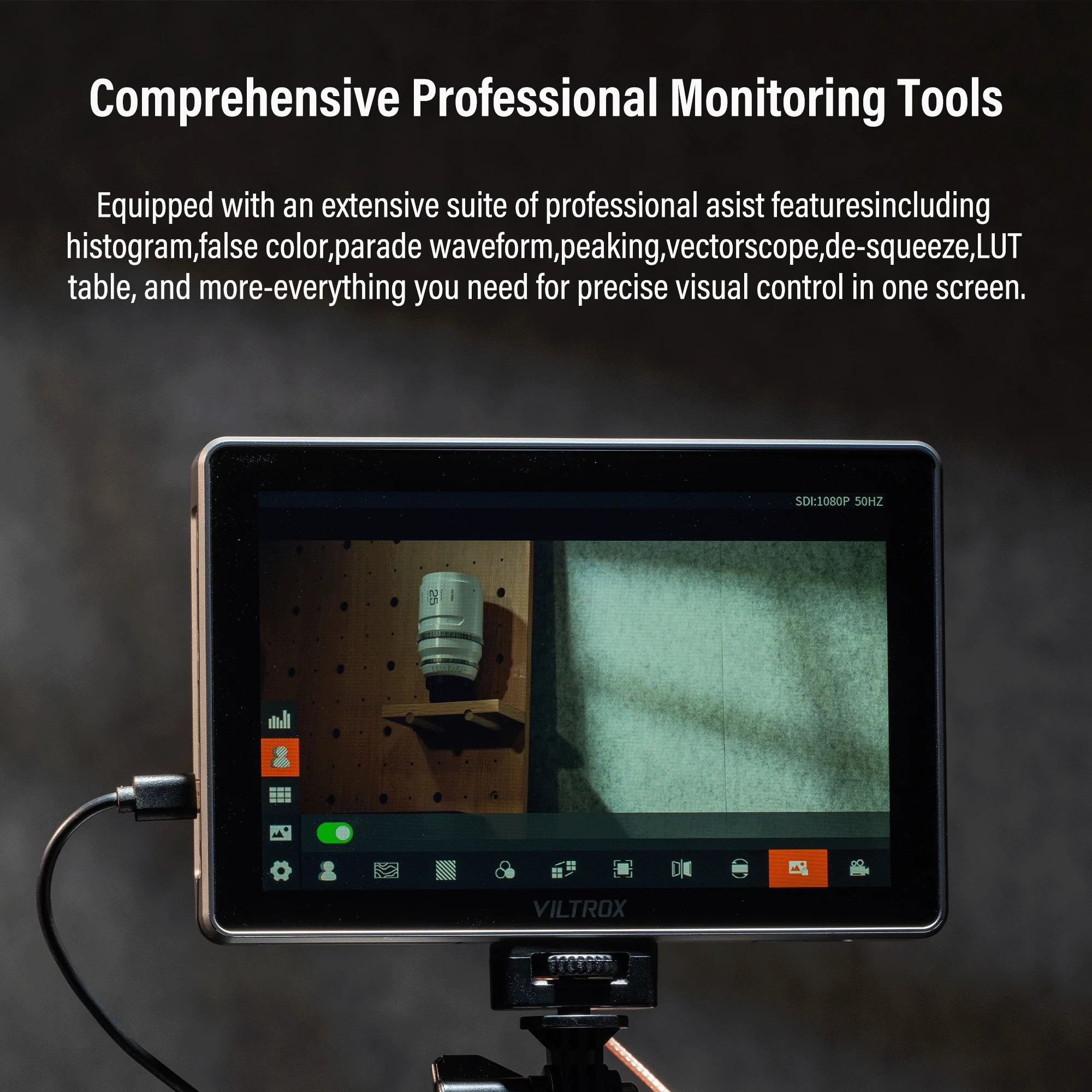 Viltrox DC-L1/DC-L2 Camera Monitor 600 Nits 7 Inch HDMI SDI Input Output Touch S