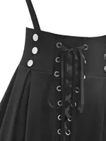 ROSEGAL Plus Size Women's High Waist Jumper Skirts Gothic Lace Up Buckles Godet Hem A Line Suspender Skirt Three Colors Choose - Image 3