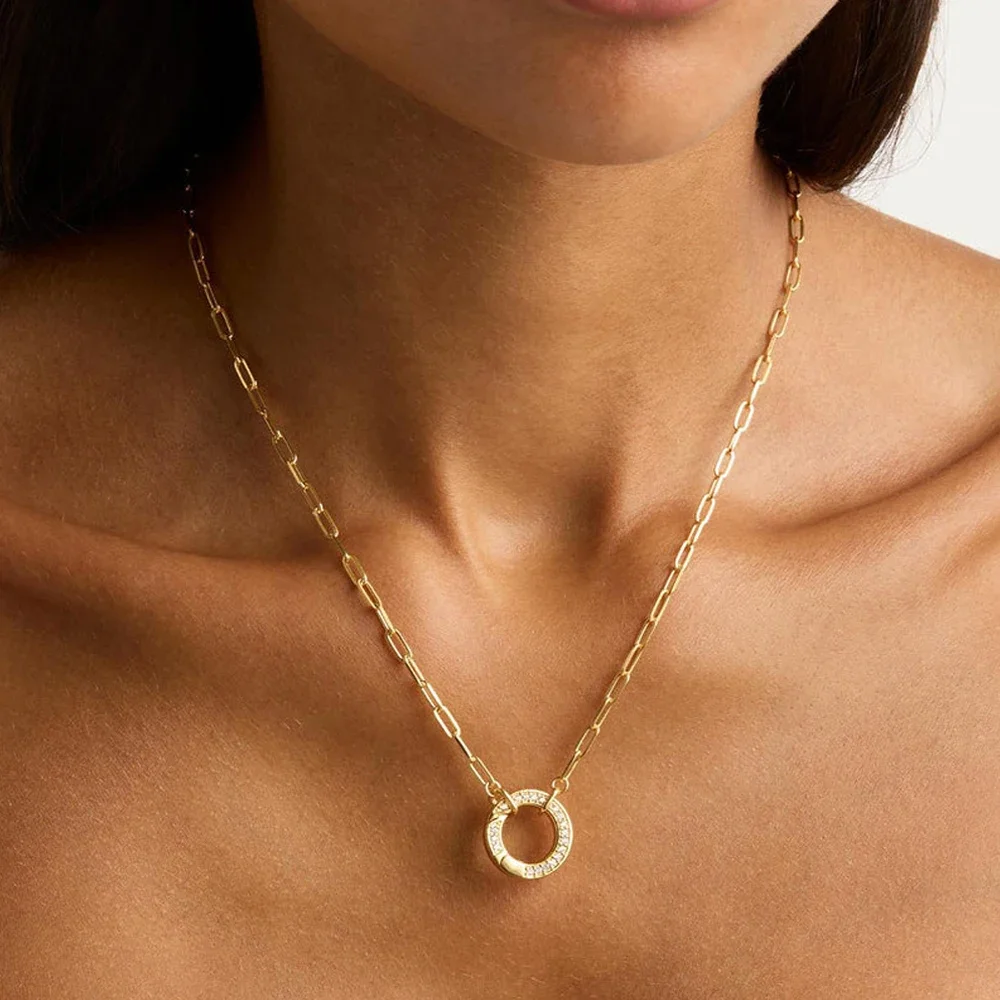 12 Month Small Birthstone Pendant Can Be Freely Matched Multicolored Crystal Zircon Choker Necklace for Women Girls Jewellery