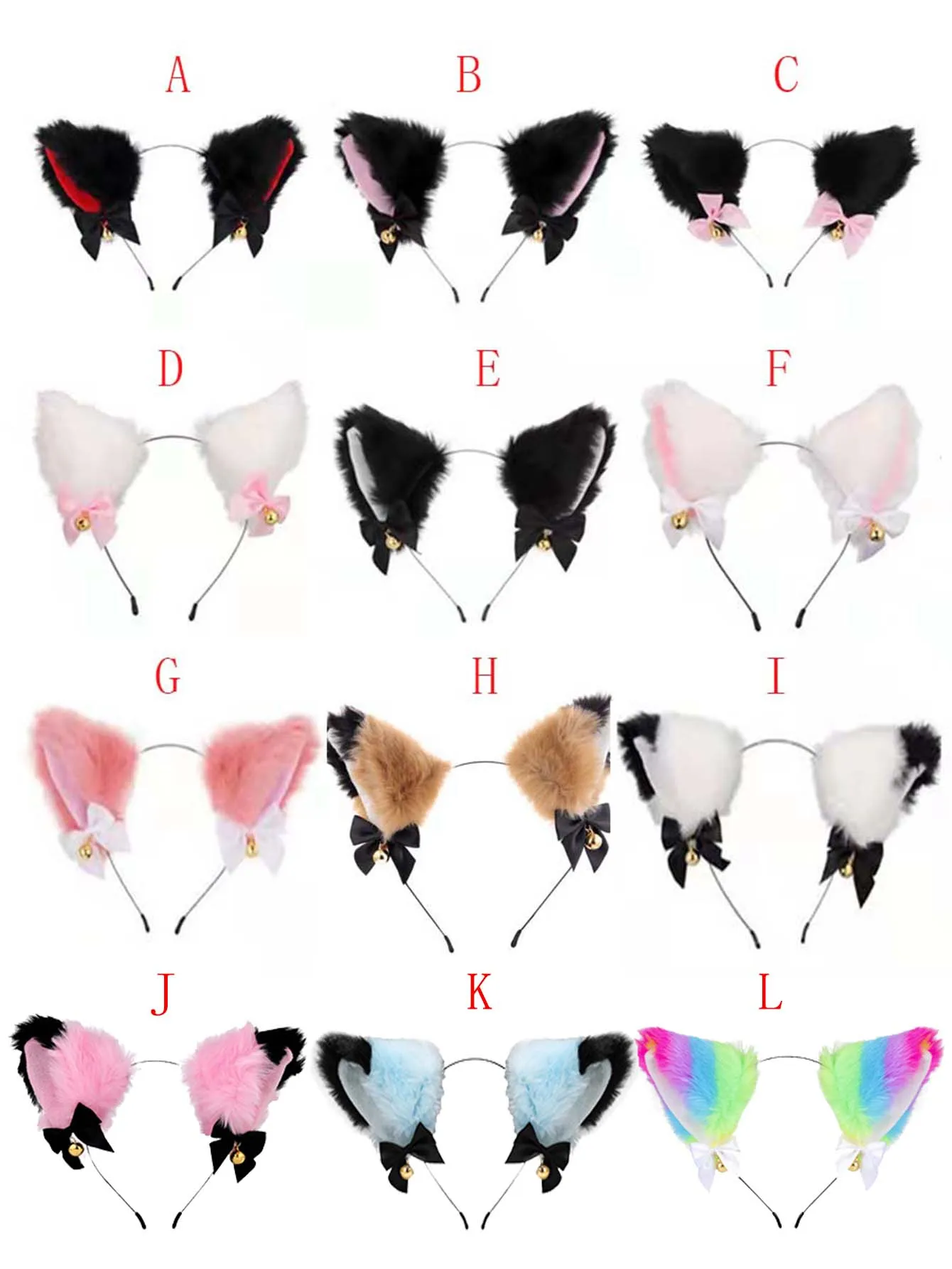 Sexy Katzenohren Stirnband für Halloween Plüschglocke Haarband Ohr Haarband Lolita Cosplay Maskerade-Party Kostüm Haarzubehör – Detail 5