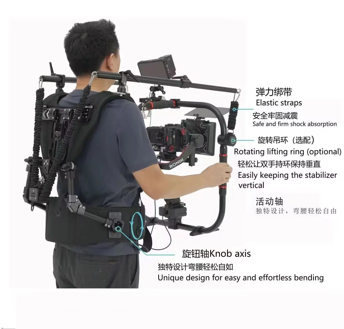 Readyrigようeasyrig 18キロクマビデオカメラサポートベスト赤DSMC2用 