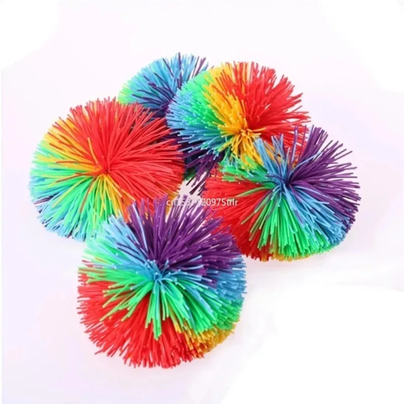 6cm/9cm/1set Stress Relief Colorful Bouncy Stress Balls Rainbow Fidget Sensory Ball Monkey Stringy Balls Baby Stretchy Ball 2