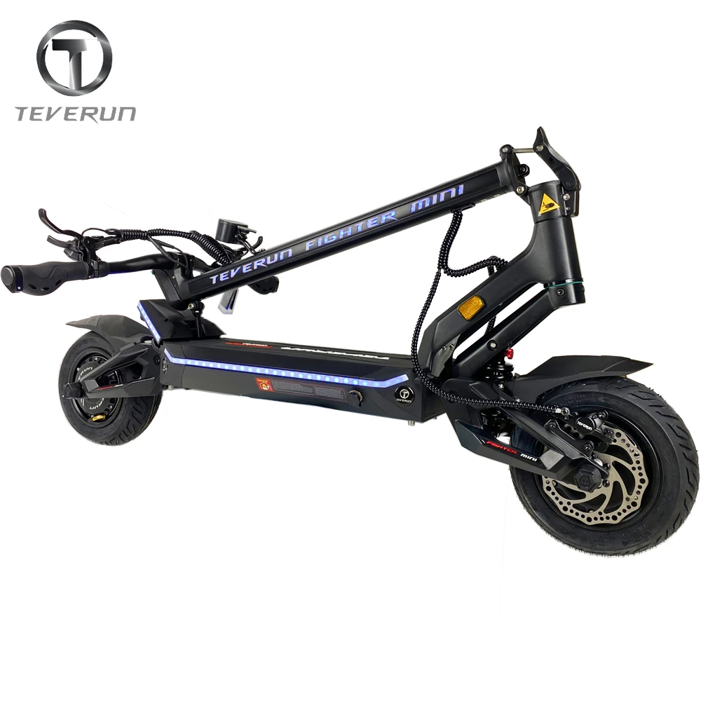 Teverun Fighter Mini 52V 20.8Ah Smart BMS APP Version Dual Motor 2*1000W Top Speed 60km/h Teverun Mini Scooterull Hydraulic Disc