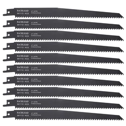 10 pces duráveis u shank 9 "reciprocating lâminas de serra para gabarito de madeira corte de metal serra lâmina cortador de ferramentas de mão de energia acessórios