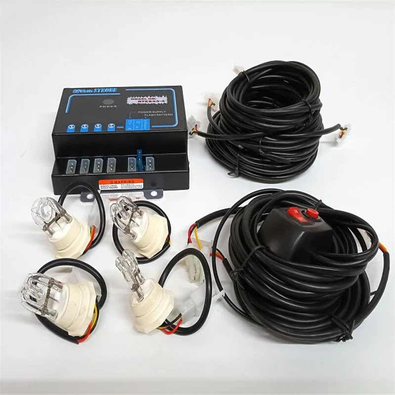 12 24VDC 4*20W Xenon bulbs strobe lights with control switch,Car