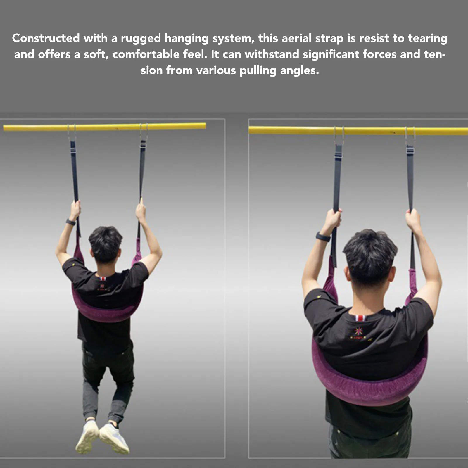 Back Traction Harness Hanging Back Traction Stretcher Comfortable Double Hook Design Adjustable Waist Back Leg Stretch Strap