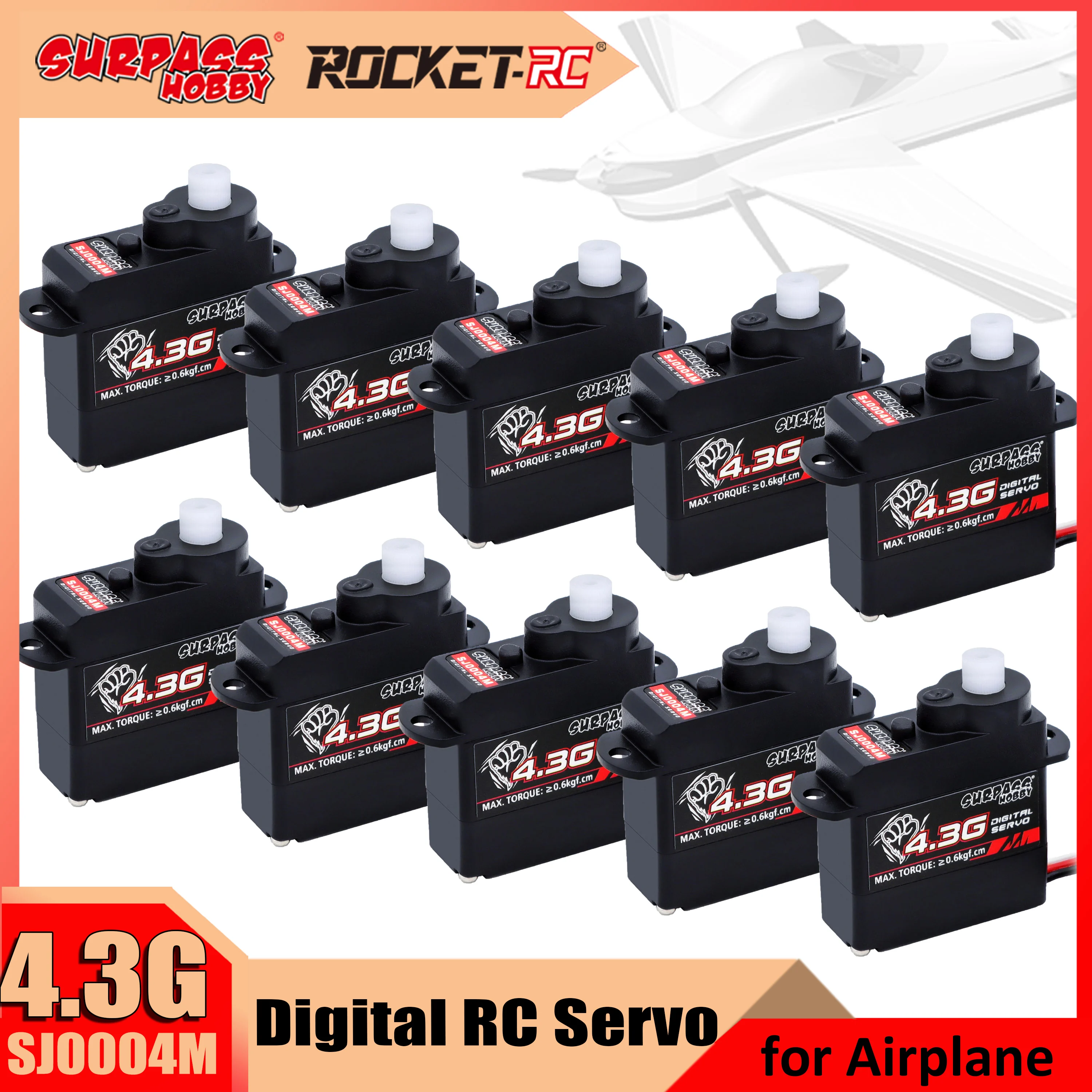 

RC Servo Surpass Hobby 1/2/4/10PCS 4.3g Core Motor Plastic Gear for RC Drone Airplane Car Boat Robot Model Helicopter Acessorios