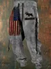 2023 Fall Sports Jogging Trouser For Men Fashion Patchwork Drawstring Design Pattern Print Loose Pants Streetwear Men's Clothing 1
