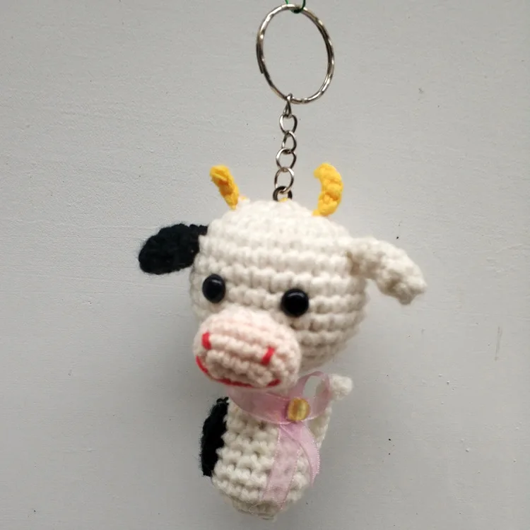 thumbnail image 1 of Llavero con forma de animal de ganchillo de 6 cm, bonito juguete de punto, colgante, bolso, accesorios, juguete de ganchillo, 1 of 5