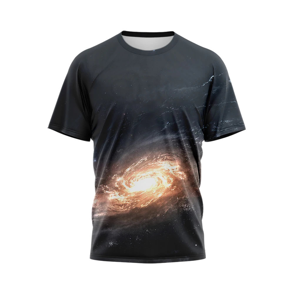 

Футболка мужская с 3D-принтом, модный топ с принтом звездного неба, с коротким рукавом и круглым вырезом, свободная одежда в стиле Харадзюку, на лето