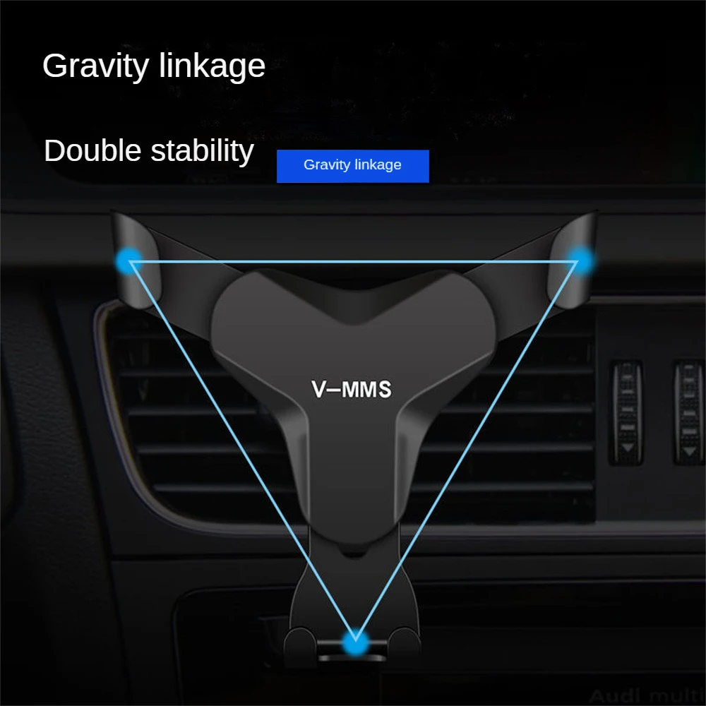 

Cellphone Bracket Double Triangle Fixation Multifunctional Gravity Car Air Vent Phone Stand for Auto Phone Accessories Holder