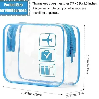 2025 Borsa per trucco trasparente con cerniere Borse per cosmetici trasparenti per viaggi d'affari in vacanza Bagno aeroporto 1