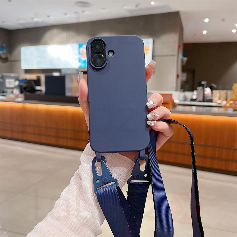 Luxury Crossbody Necklace Cord Strap Case For iPhone 16 15 14 12 11 13 Pro Max XR X XS 7 8 Plus Soft Shockproof Protection Cover_voghion.com