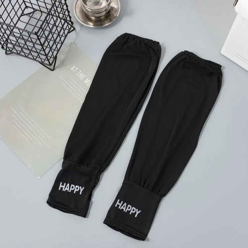

Letter Ice Silk Sleeves Elastic UV Protection Loose Sun Protection Cover Loose Arm Warmers Solid Color Sunscreen Sleeve Cycling