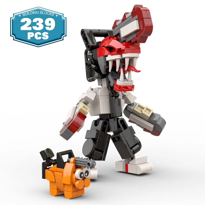 

Фигурки героев аниме MOC новинка, фигурка человека с цепью, строительные блоки, модель демона, кирпич, игрушки для детей, подарки на день рождения