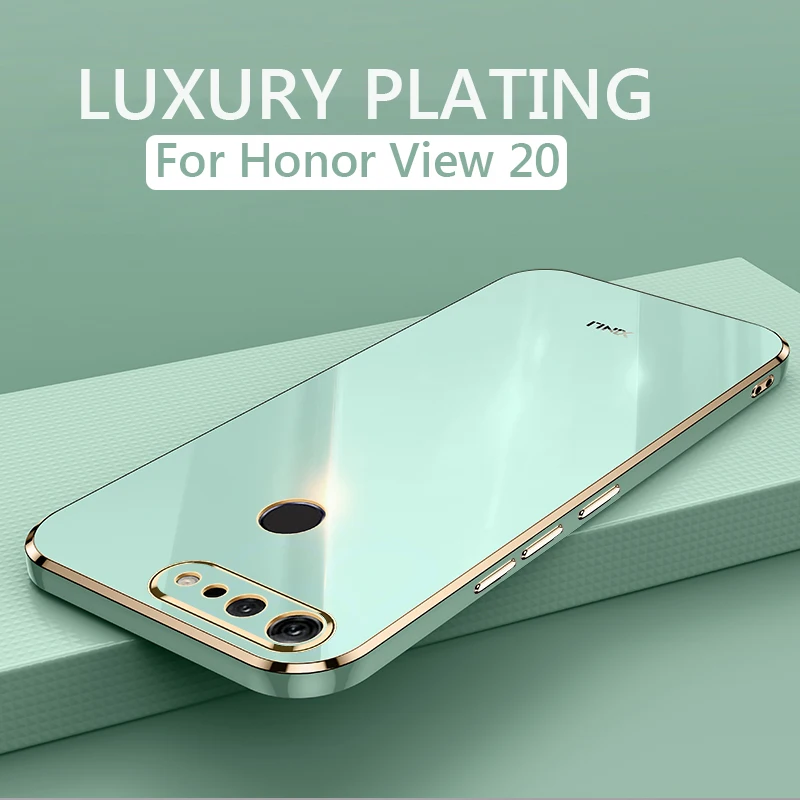 Luxury Square Glossy Plating Shockproof Silicone Phone Case