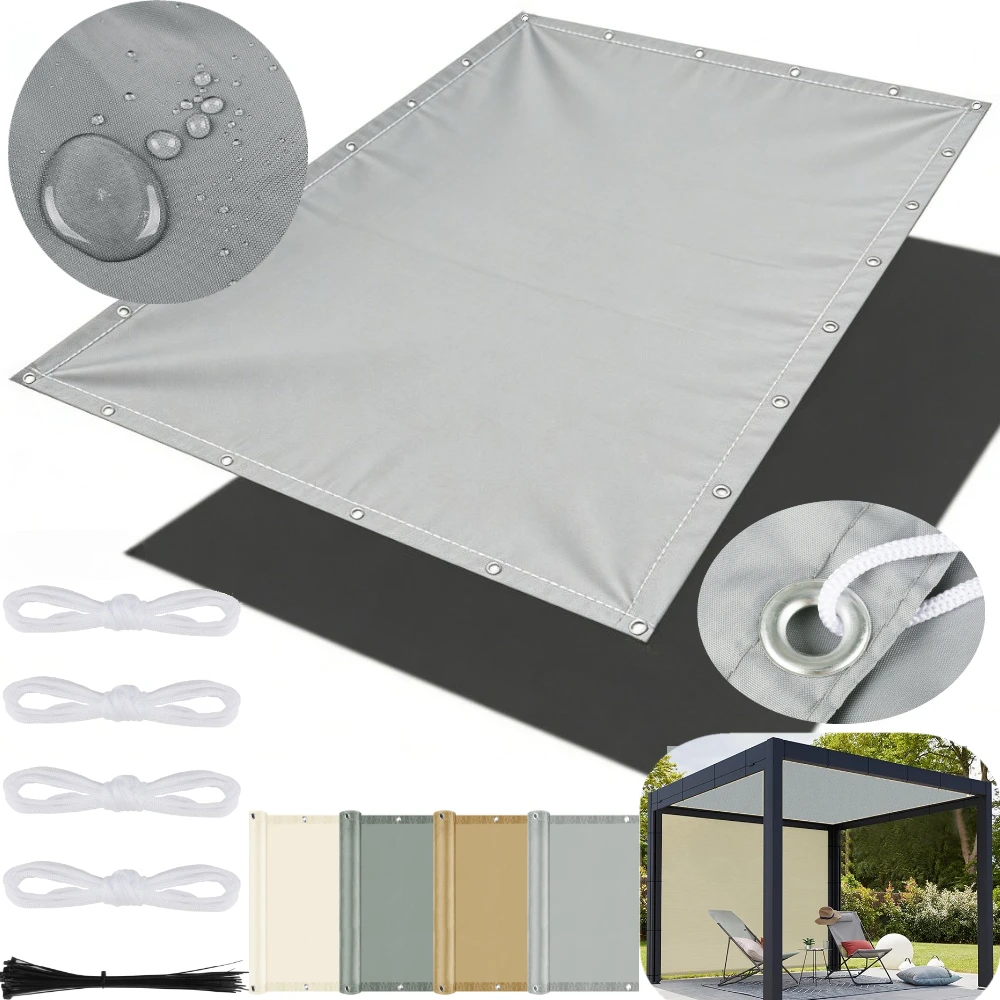 Paño de sombra de jardín con ojales, vela de sombra solar, tela de protección UV impermeable para Patio, jardín, pérgola, dosel, refugio
