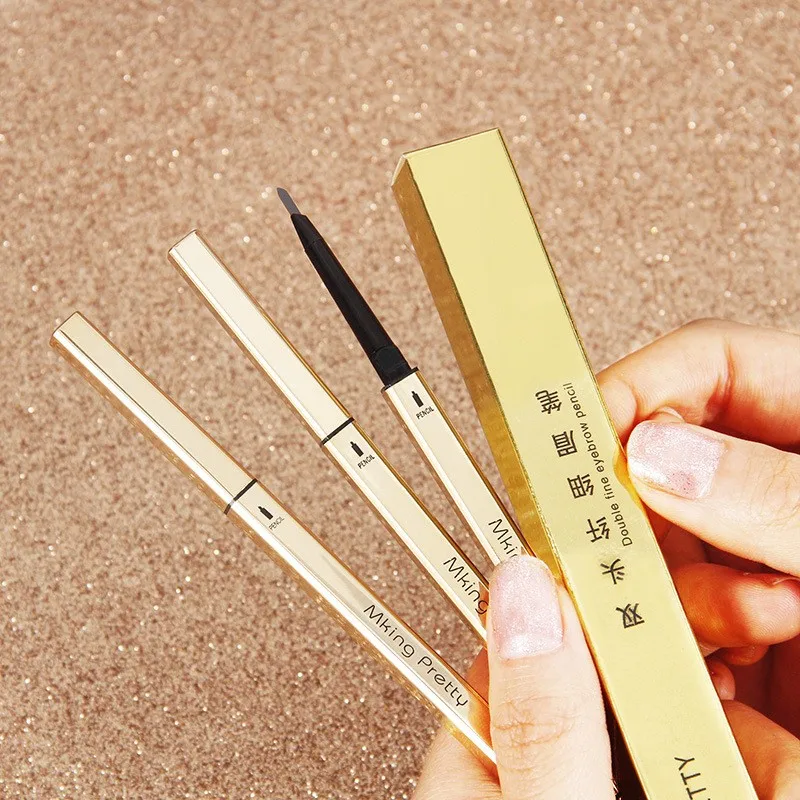 더블 엔드 아이 브로우 펜슬, 방수, 오래 지속되는 아이 브로우 인핸서, 아이 메이크업, 화장품 도구, 브러쉬 브로우 익스텐션 펜슬