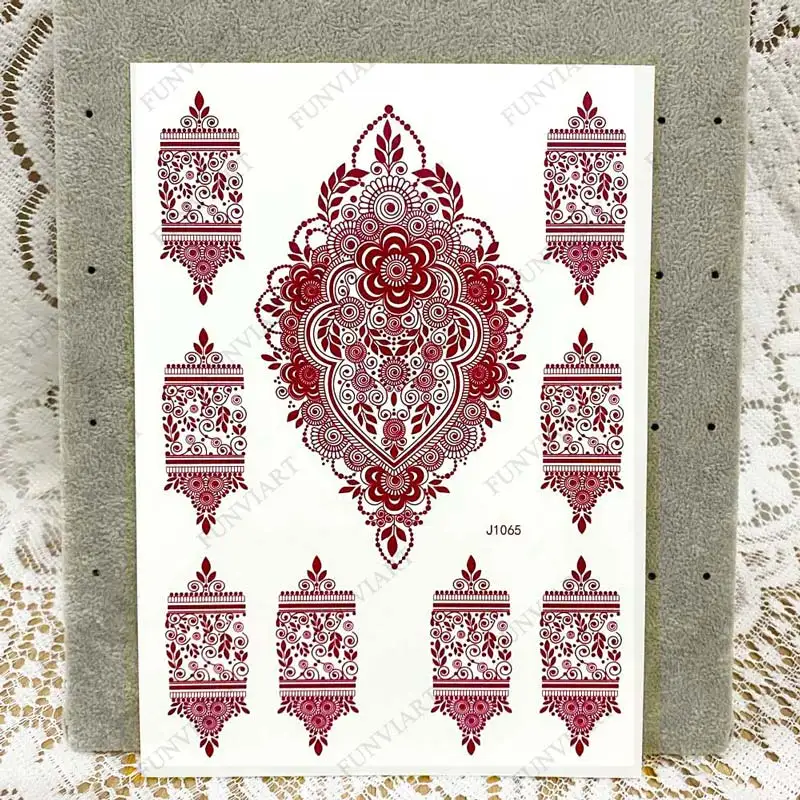 Autocollants de tatouage au henné marron pour les mains, tatouage instantané au henné marron pour femmes, Art corporel, tatouage temporaire imperméable