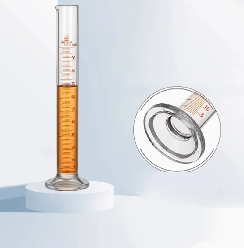 100ml glass petroleum graduated cylinder distillation range test measuring cylinder with graduated