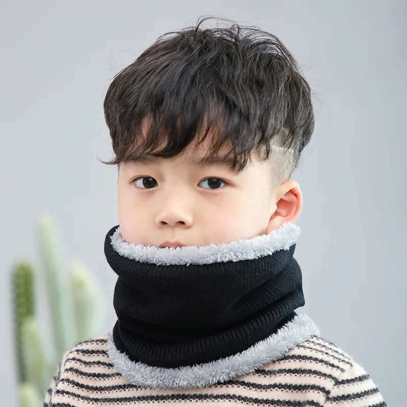 Lovely children's winter wool hat neck cover Korean version thickened warm knitted hat baby children's caps scarf set