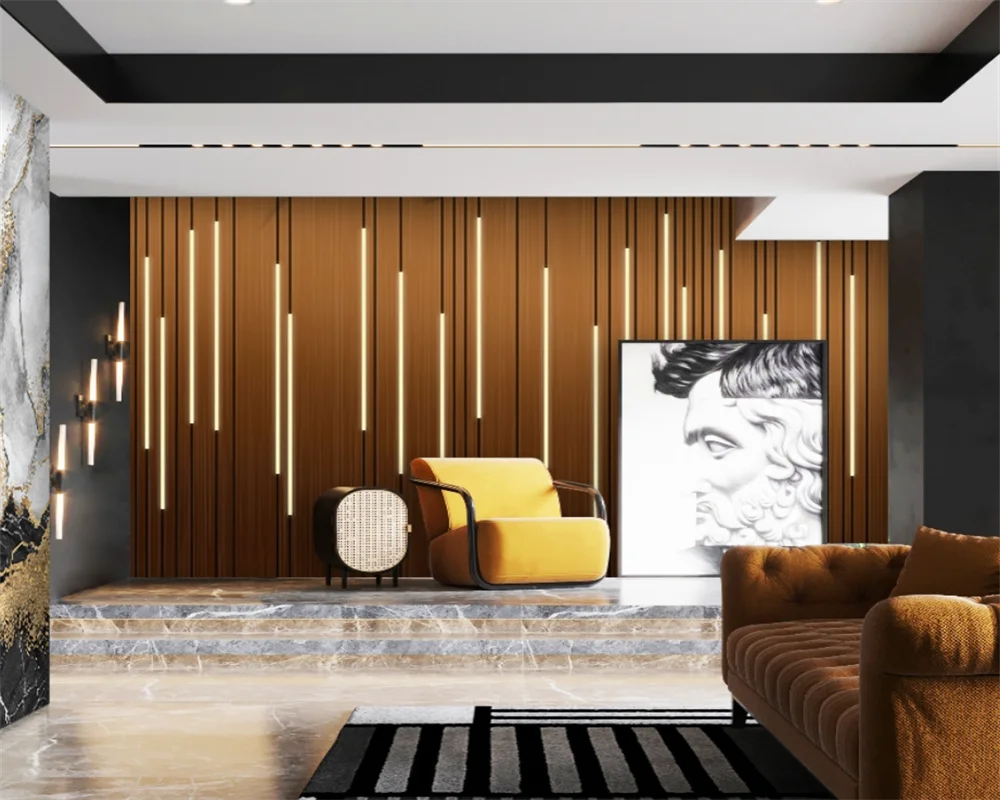 Beibehang Personalizado Moderno Papel de Parede Minimalista Acabamento em Madeira Mármore tv Fundo Decoração Sala Estar