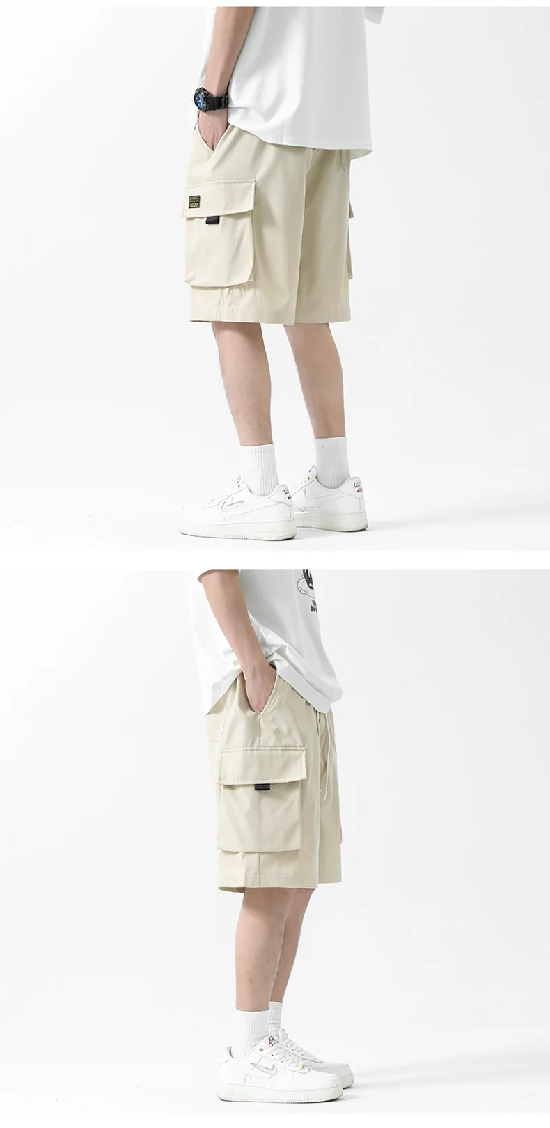 Summer Mens Workwear Shorts Five-point Casual Pants Loose Straight Guard Quick Dry Beach Japanese Sweatpants
