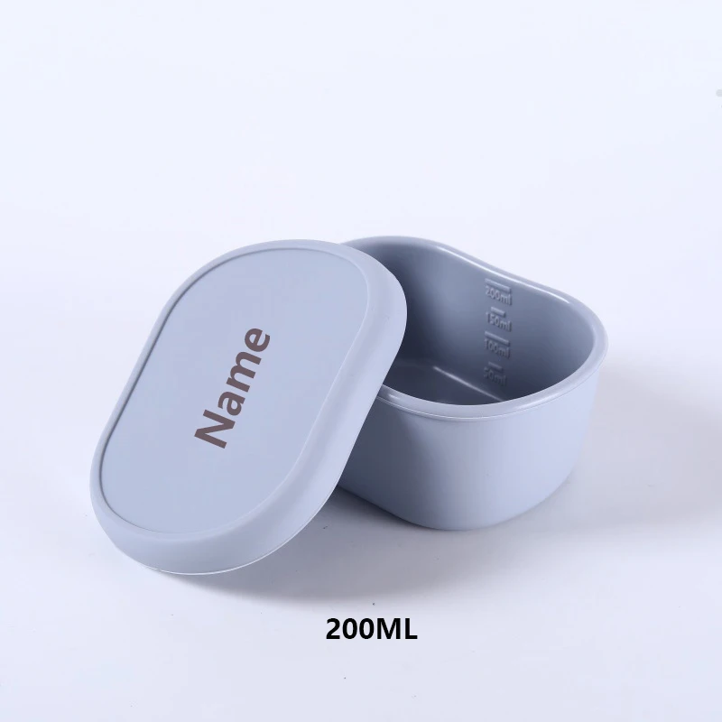 Food-Grade Silicone Lunch Box Microwave-Safe Storage Container Free Name Printing Surprise Gift