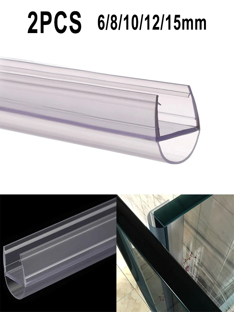 

2PC 6-15mm Rubber Sealing Strips Water Glass Door Weatherstrip Household Bathroom Screen Glass Seals Gaps Window Seal Hardware