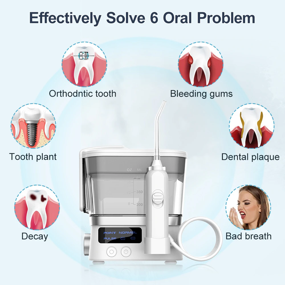 Oral Irrigator INSMART 600ML Electric Dental Water Flosser for Household Use Portable Tabletop Dental Floss Teeth for Homeuse