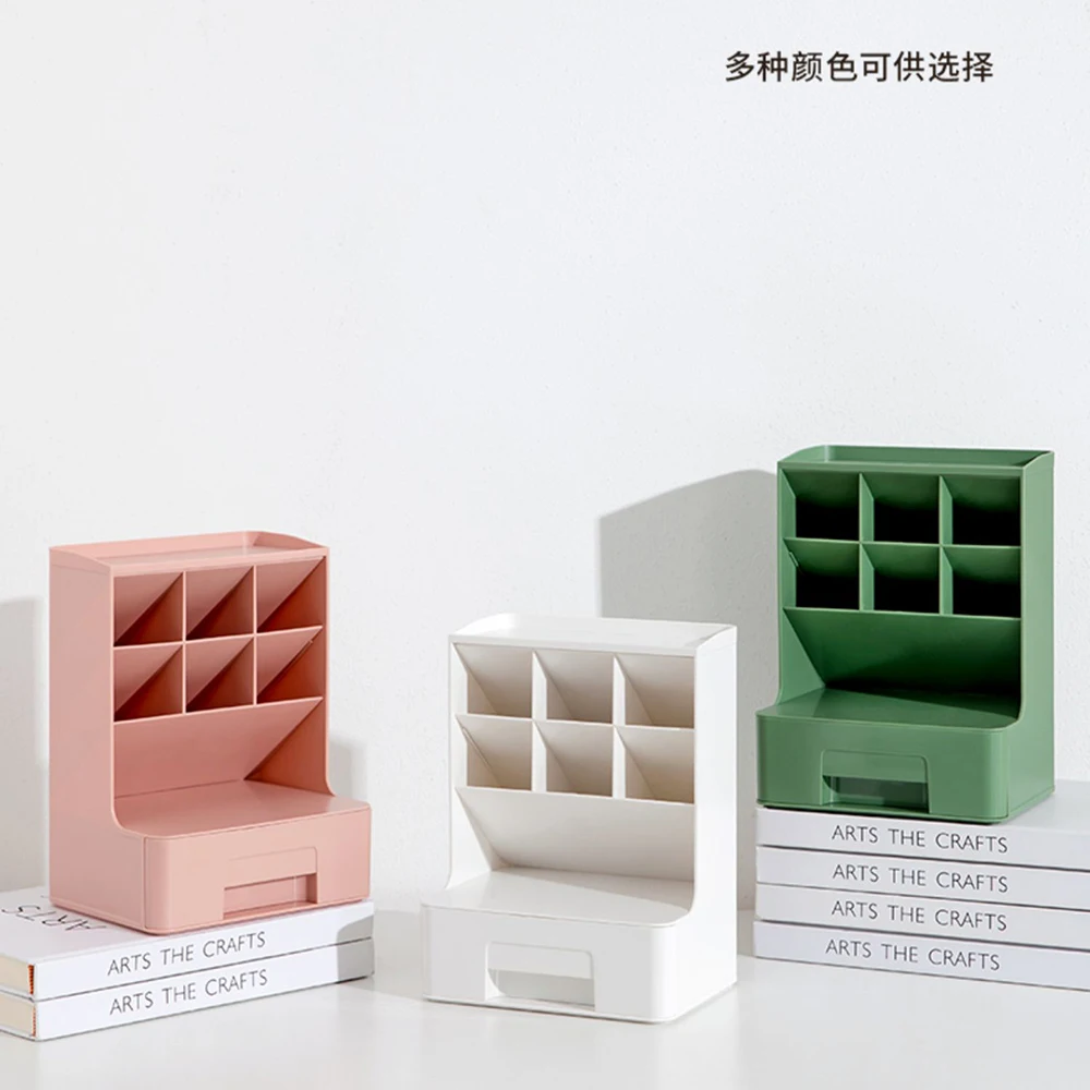 

Creative plastic Desk Organizer for Pens Desk Pencil Holder For School Supplies Kawaii Stationery Office and Home Storage Box