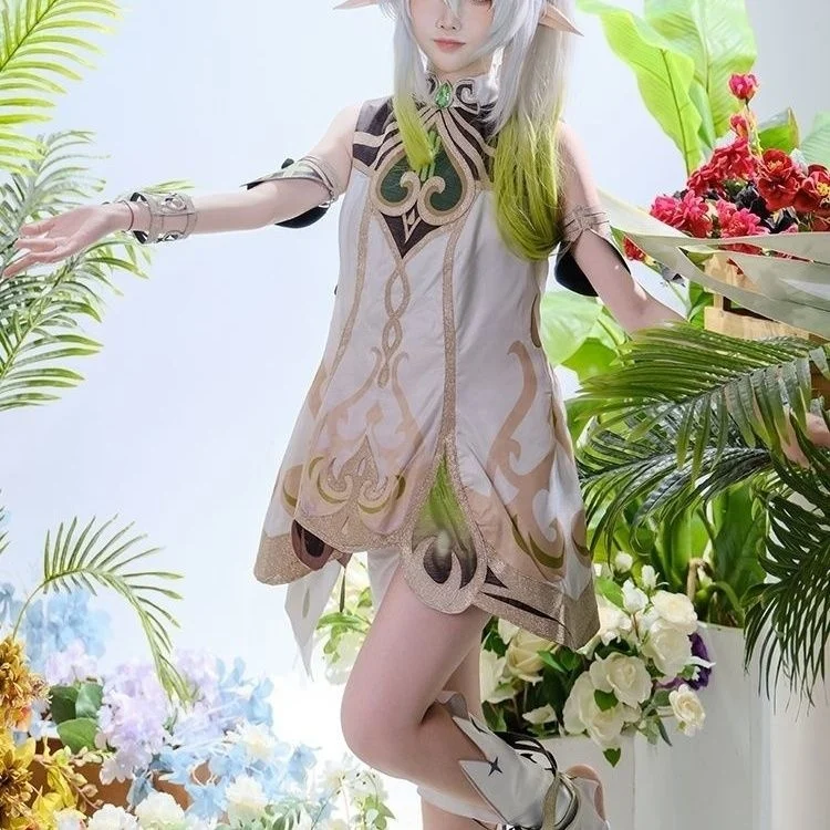 

Genshin Impact, grass god, Naxida cos, small, auspicious, intelligent god, lovely wig, cosplay suit, female