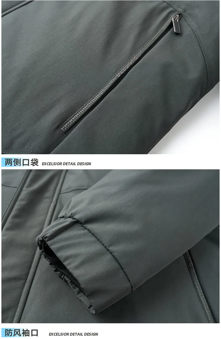 Klassische Winter-Herrenjacke mit Kapuze, 90% Weiße Entendaunen, Business-Casual Winddichte Dicke Steppjacke, Outdoor Warme Parka-Bekleidung – Detail 26