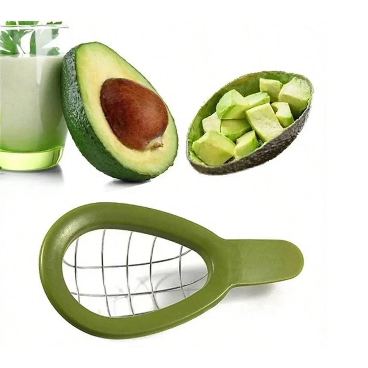 Stainless Steel Avocado Cutting Set Slicing Digging Removal Kitchen Tool