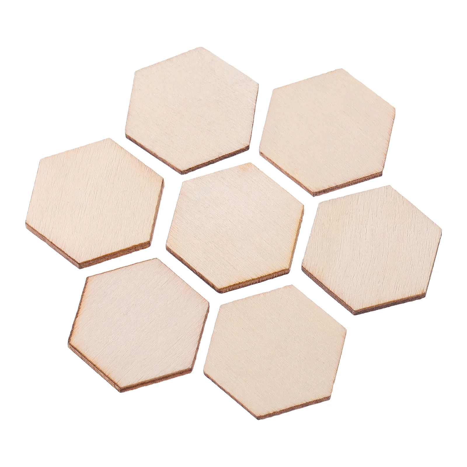 

Wood Cutouts Blank Unfinished Pieces Wooden Natural Board 25Mm Hexagonal Chips Slices Diy Crafts Hexagon
