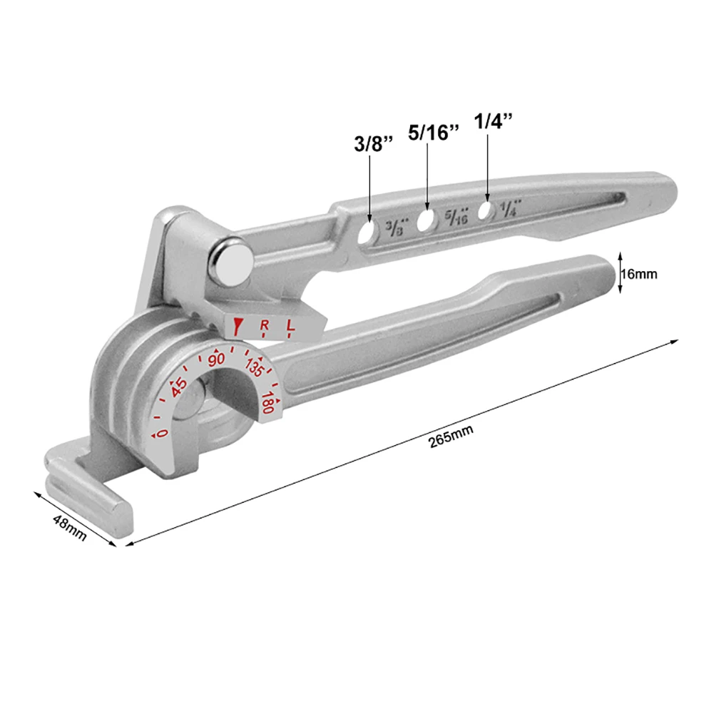 

3 In 1 180 Degree Manual Tubing Bender 1/4" 5/16" 3/8" Pipe Tube Bender Water Gas Pipe Plumbing Bending Tool for Copper Brass