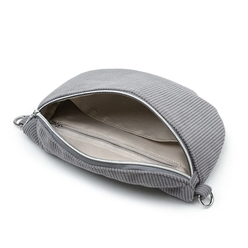 Hot Selling Corduroy Waist Bag Large Capacity Versatile Simple Wide Strap Chest Crossbody Coin Purse