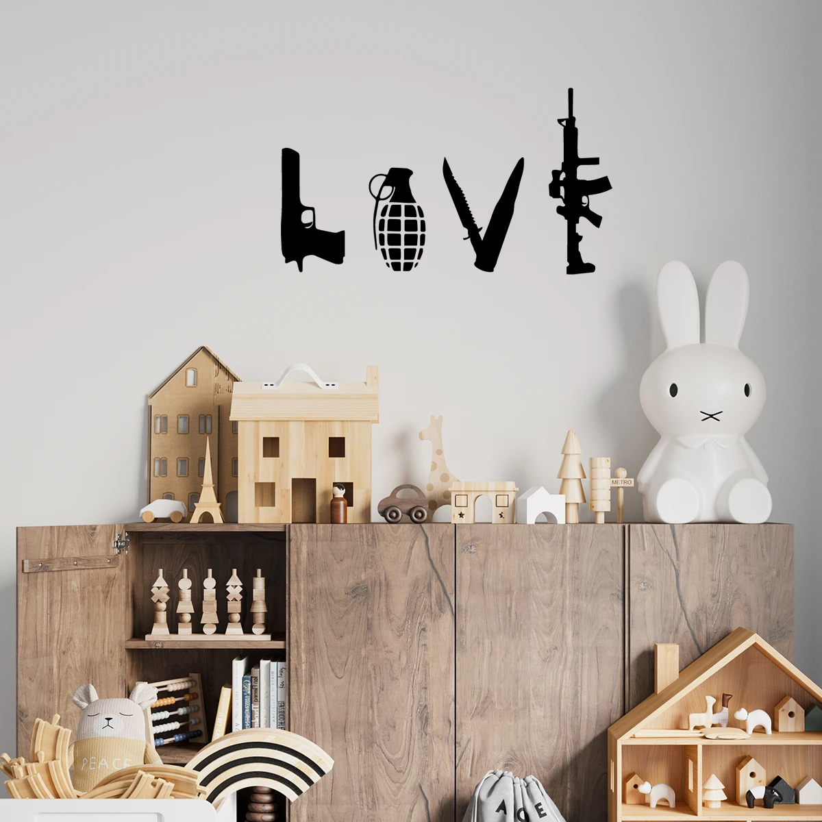 Banksy Wall Art 1pc Home Decoration Modern Decoration Kids Room Wall Sticker for Home Living Room Decor wall stickers wall sticker