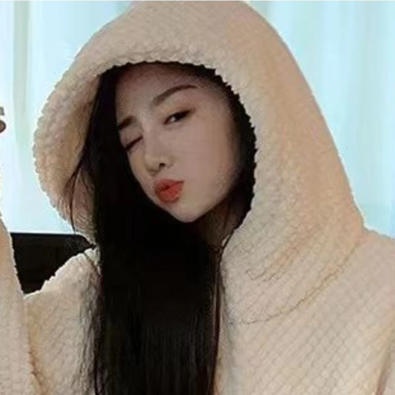 Winter Pajamas Women Loungewear Thickened Coral Velvet Famale Sweet Cute Home Wear Set Ladies Long Sleeved Loose Sleepwear Suit