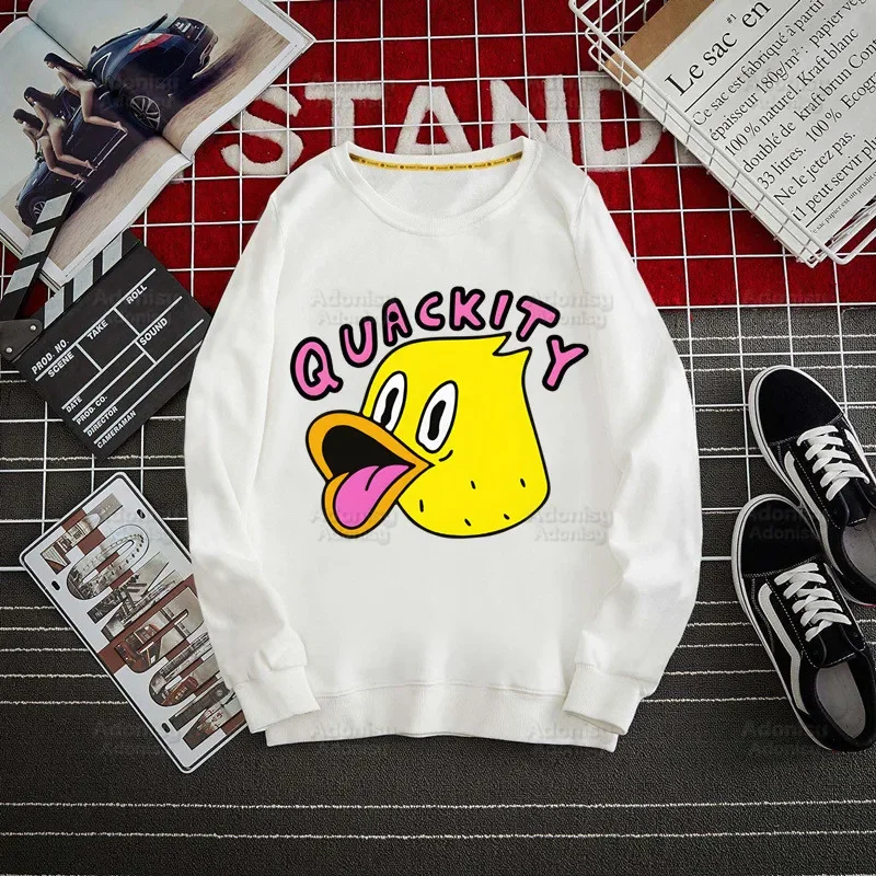 

Толстовка Quackity для мужчин и женщин, худи, пуловер, стиль Харадзюку, Повседневная модная уличная одежда