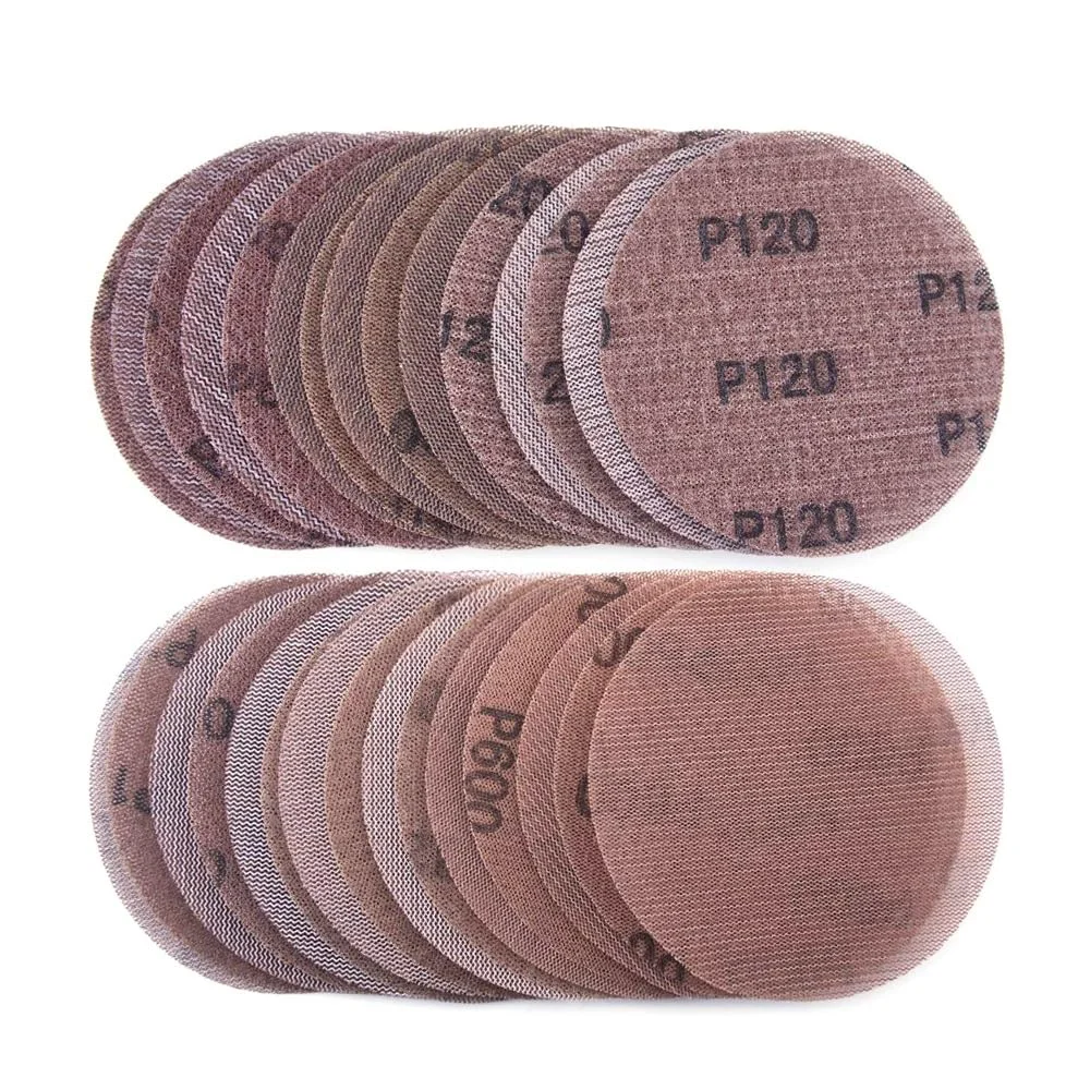 50PCS 5 Inch Mesh Hook and Loop Sanding Discs,40-800 Grit Mesh Abrasive Dust Free Sanding Discs for Drywall,Floor,Putty,Metal