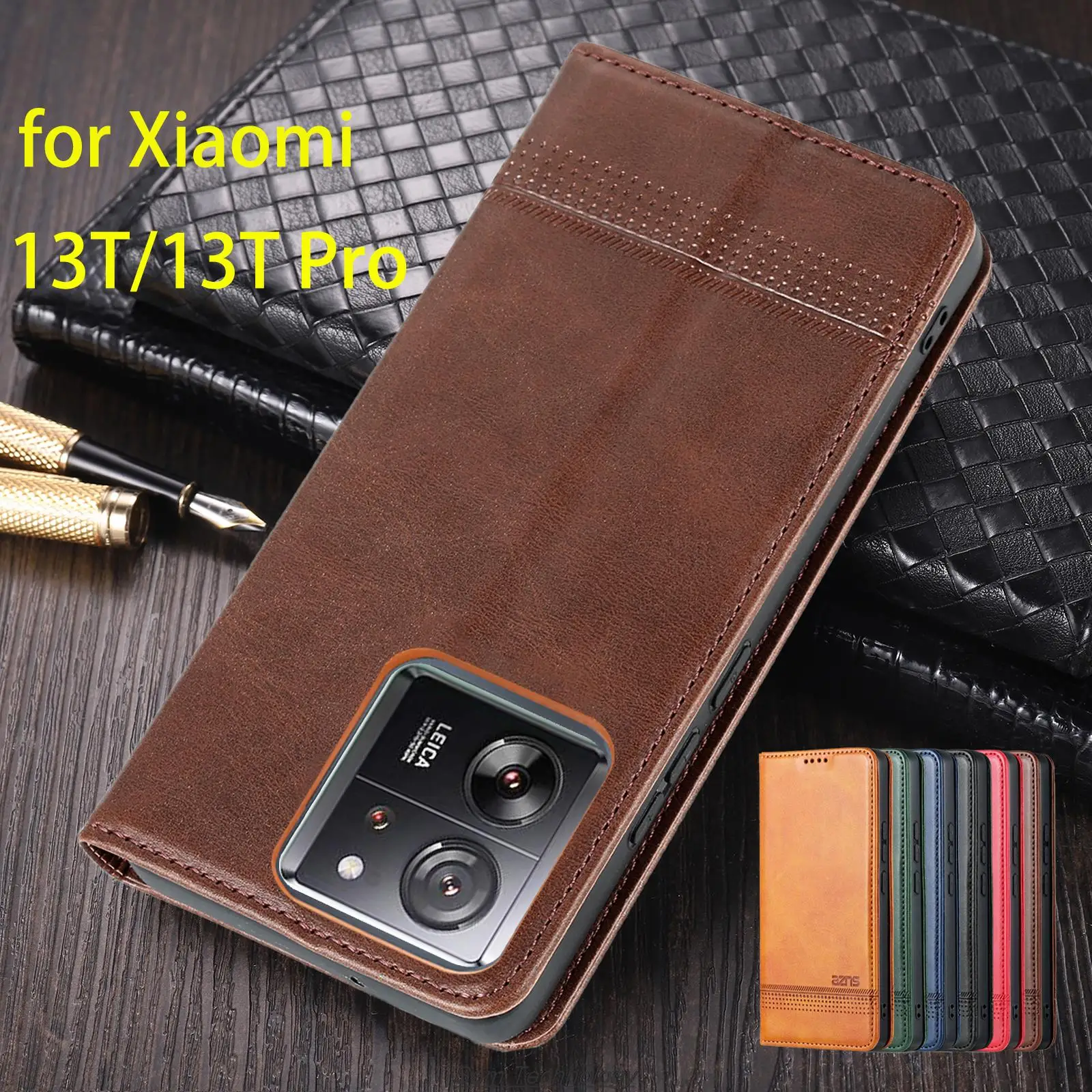 

Роскошный Магнитный кожаный чехол-книжка для Xiao mi 13T /Xiaomi Mi 13T Pro