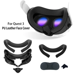 Premium Facial Interface Cover with Anti-Light Nose Pad and PU Leather Cushion for VR Experience Enhancement (Black)